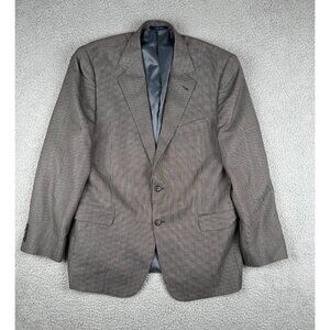 Joseph Abboud Men 2 Button Blazer Silk Wool Sport Coat Gray Black Jacket 44R USA